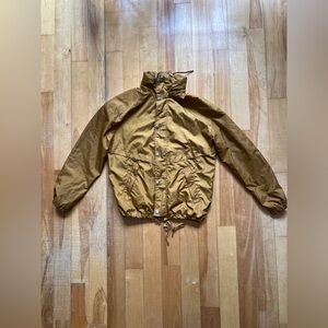 Frank and Oak mustard yellow packable raincoat